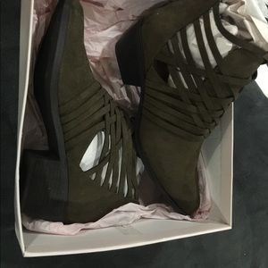 NWT Military Green Booties